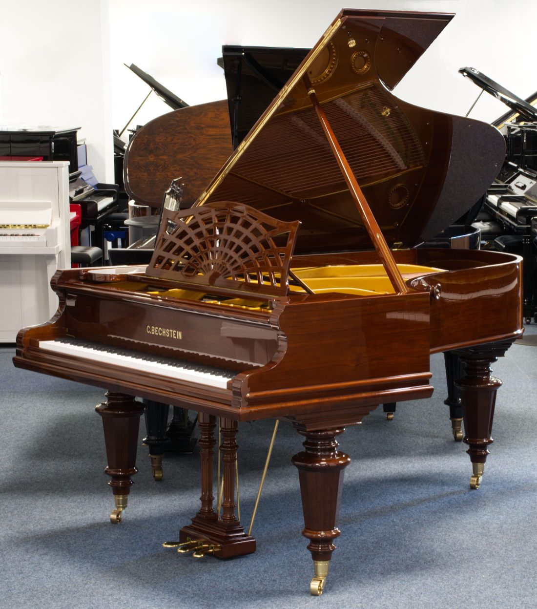 C. Bechstein Modell B Flügel 203 cm, um 1900 – Nussbaum Hochglanz, generalüberholt