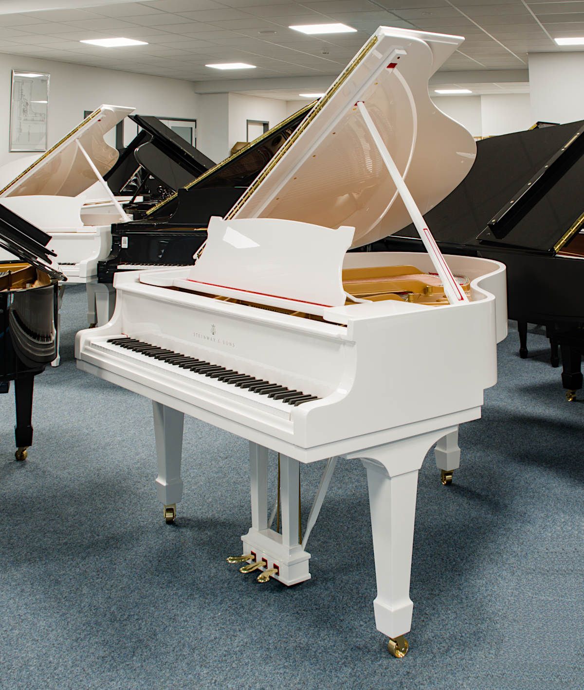 Steinway & Sons Modell S 155 cm, Baujahr 1948 – Weiß Hochglanz, generalüberholt